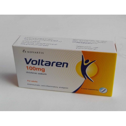 voltaren ( 100 mg diclofenac sodium ) 10 rectal suppositories
